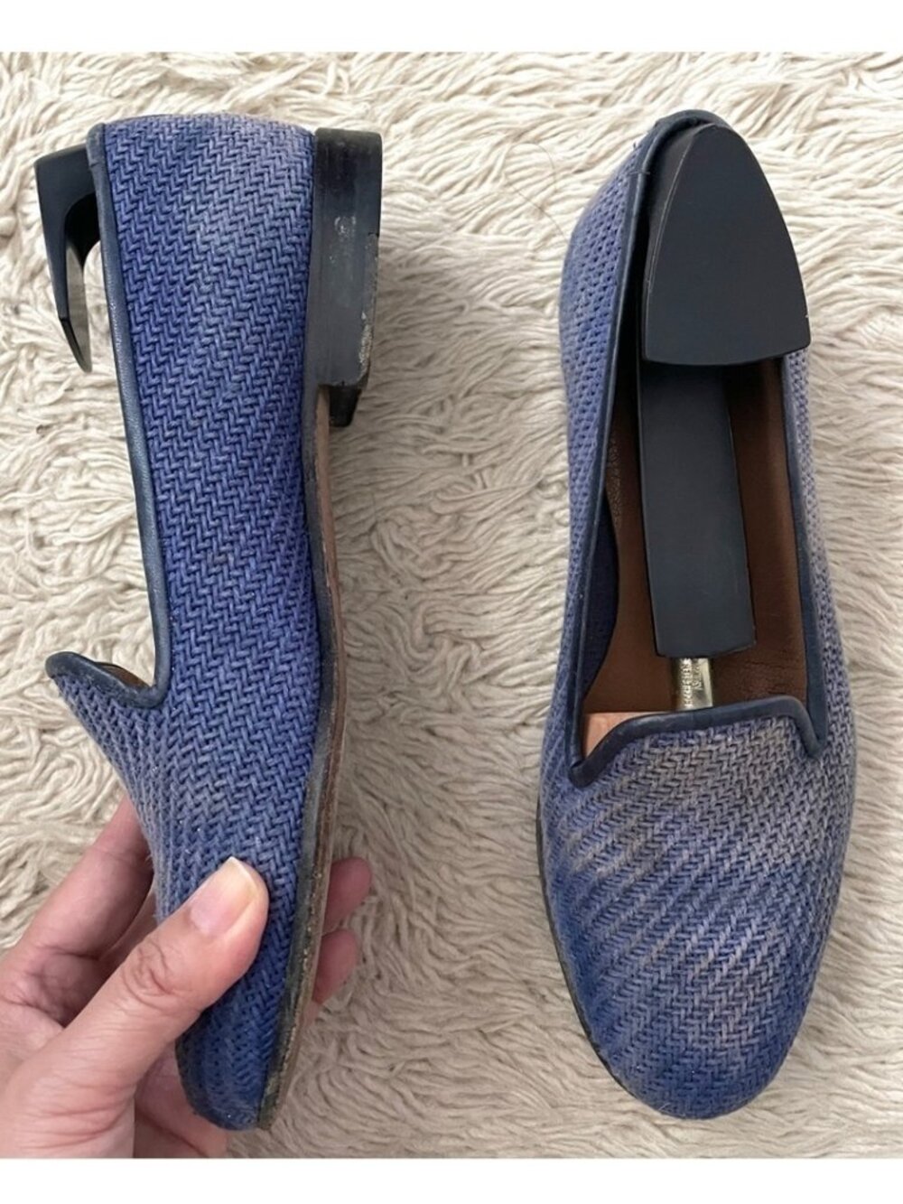 Stubbs & Wootton Blue Woven Slippers / Loafers - 6US 🇪🇸
